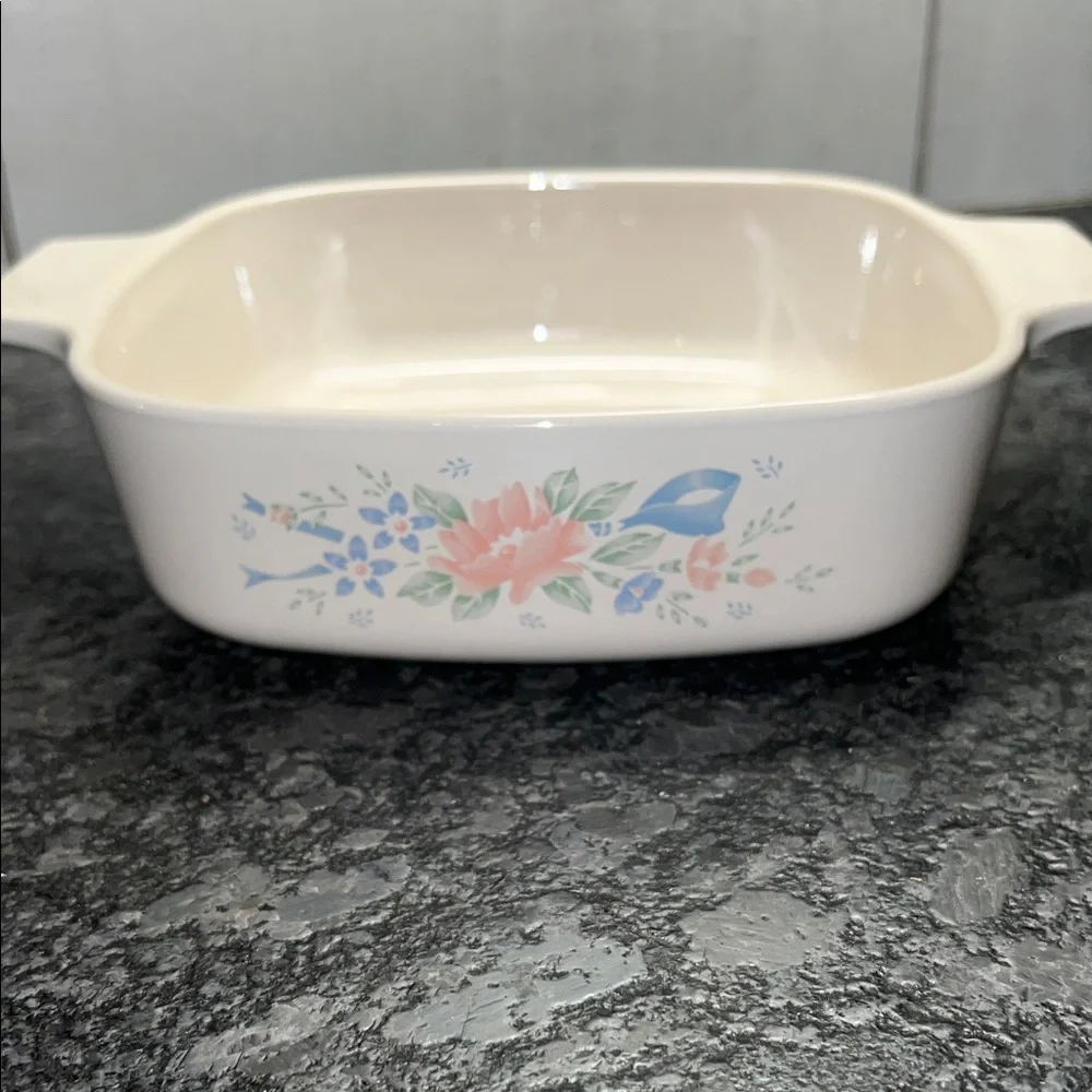 Vintage SYMPHONY Corningware Floral Patterned Baking Dish